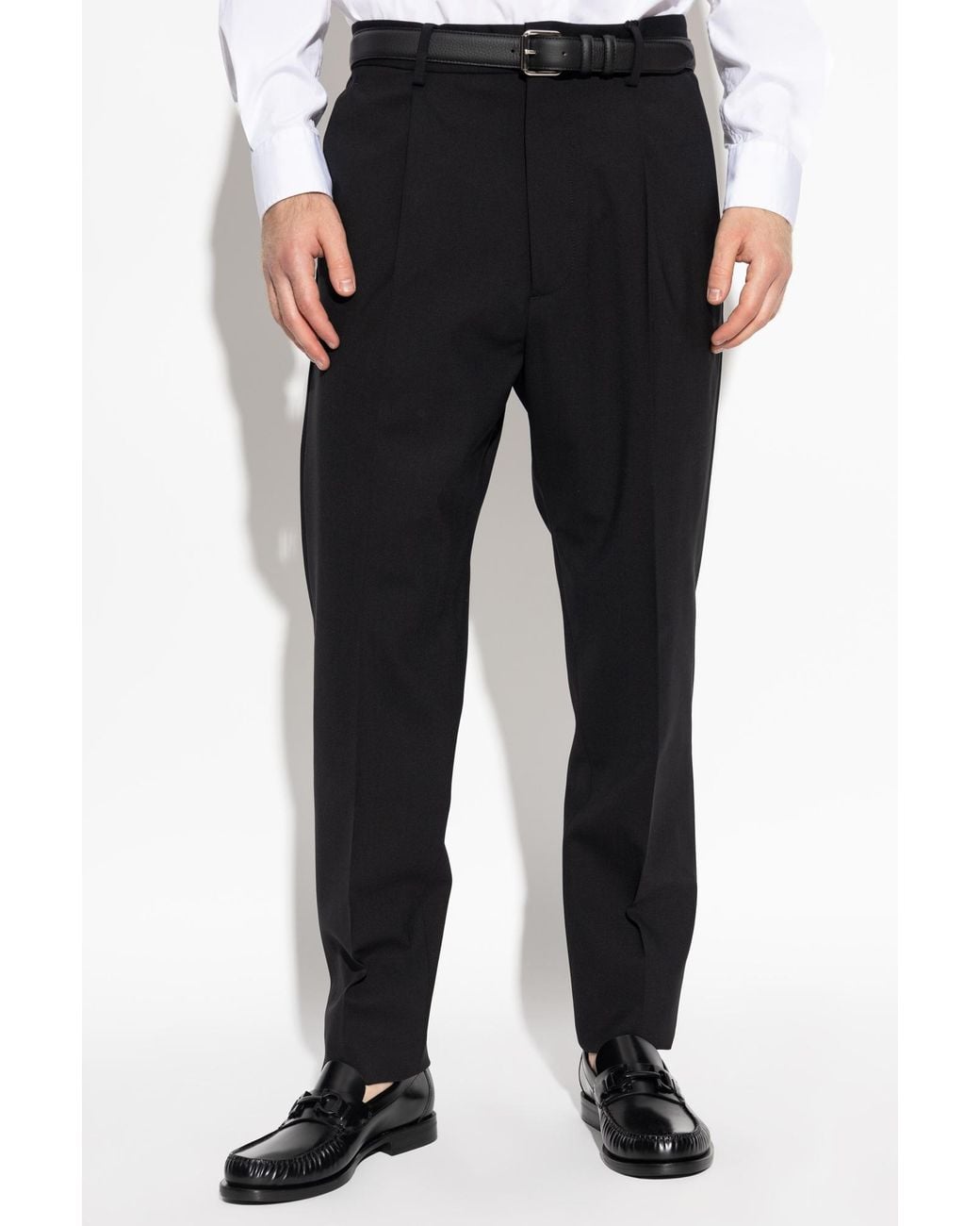 DSquared² Black Logo Plaque Tailored Trousers for men