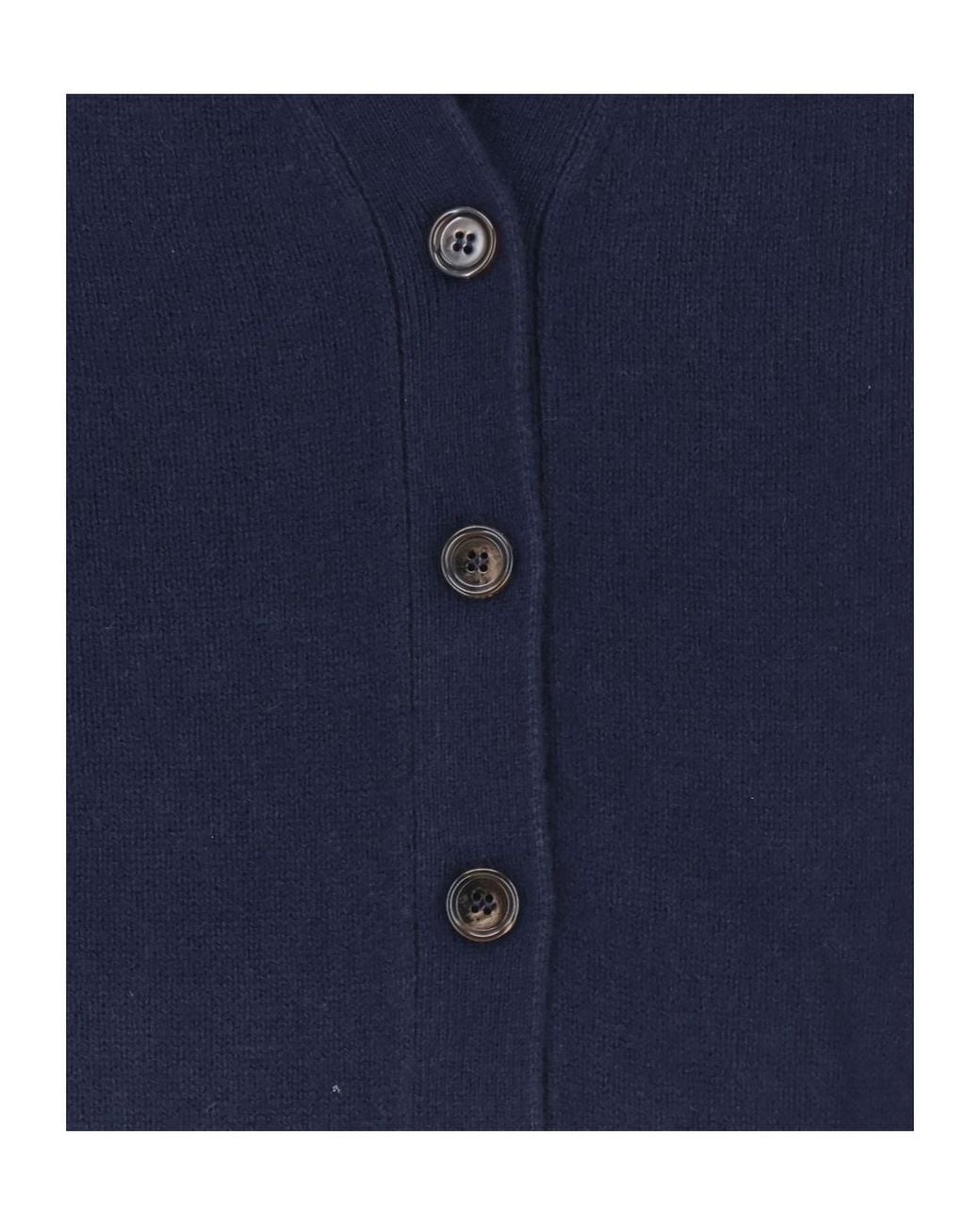 Aspesi Blue V-Neck Buttoned Cardigan