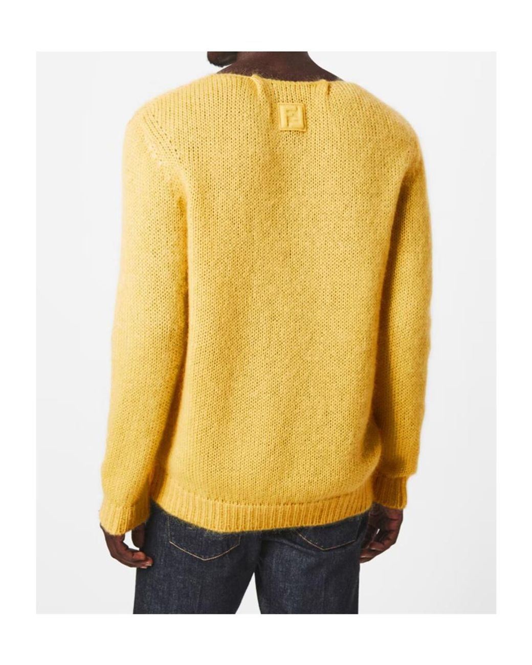 Fendi Yellow Crewneck Sweater for men