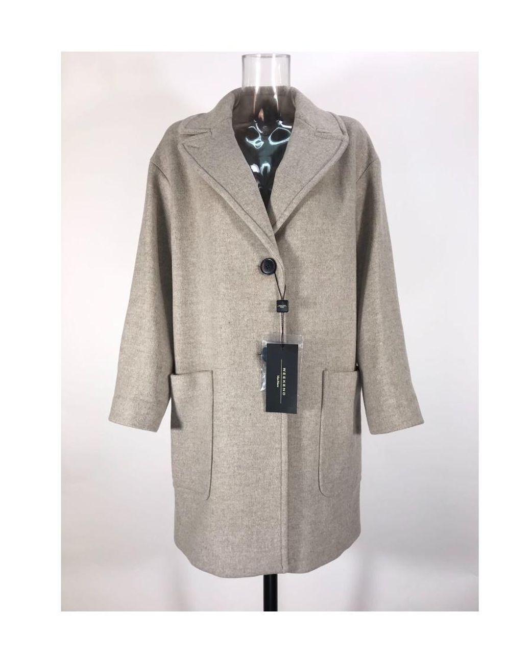 Weekend by Maxmara Gray Long-Sleeved Lapel Coat