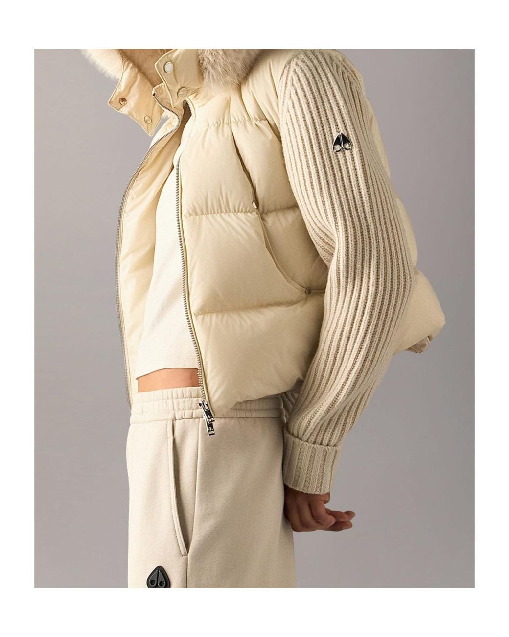Moose Knuckles Natural Everest Hybrid Hooded Jacket