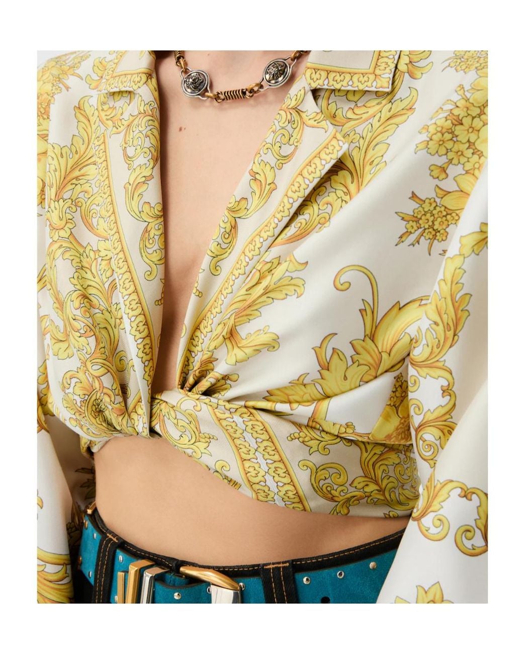 Versace Metallic Pattern-Printed Twill Shirt