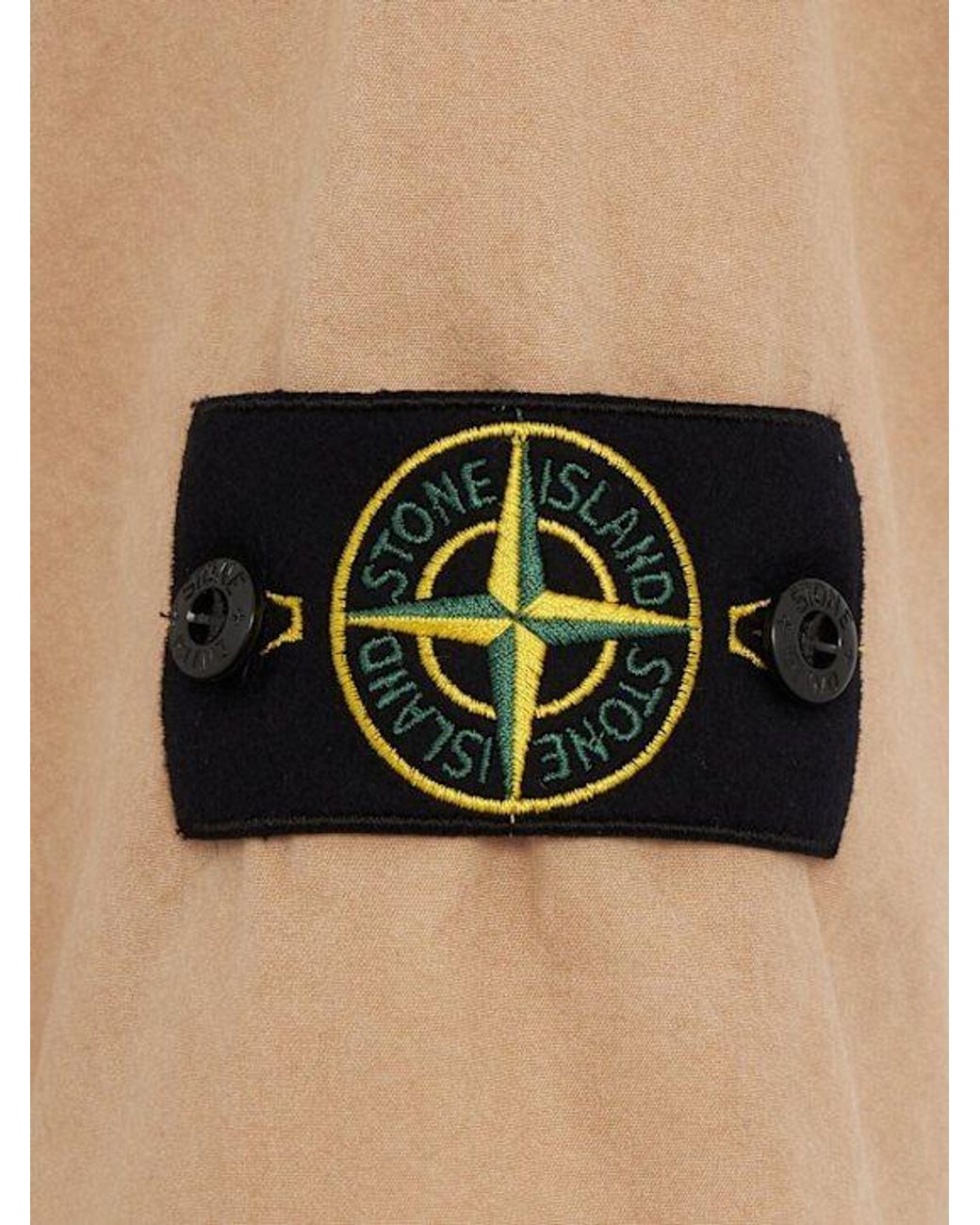 Stone Island Natural Logo Cotton Short Sleeved Shirt for men