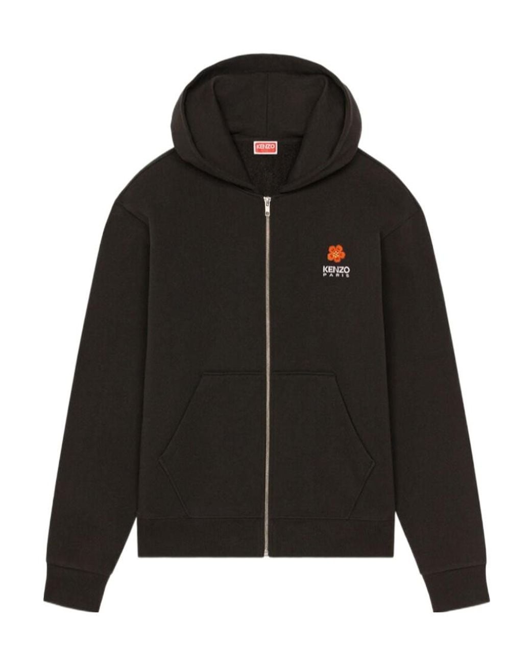KENZO Black Boke Flower Zipped Hoodie for men