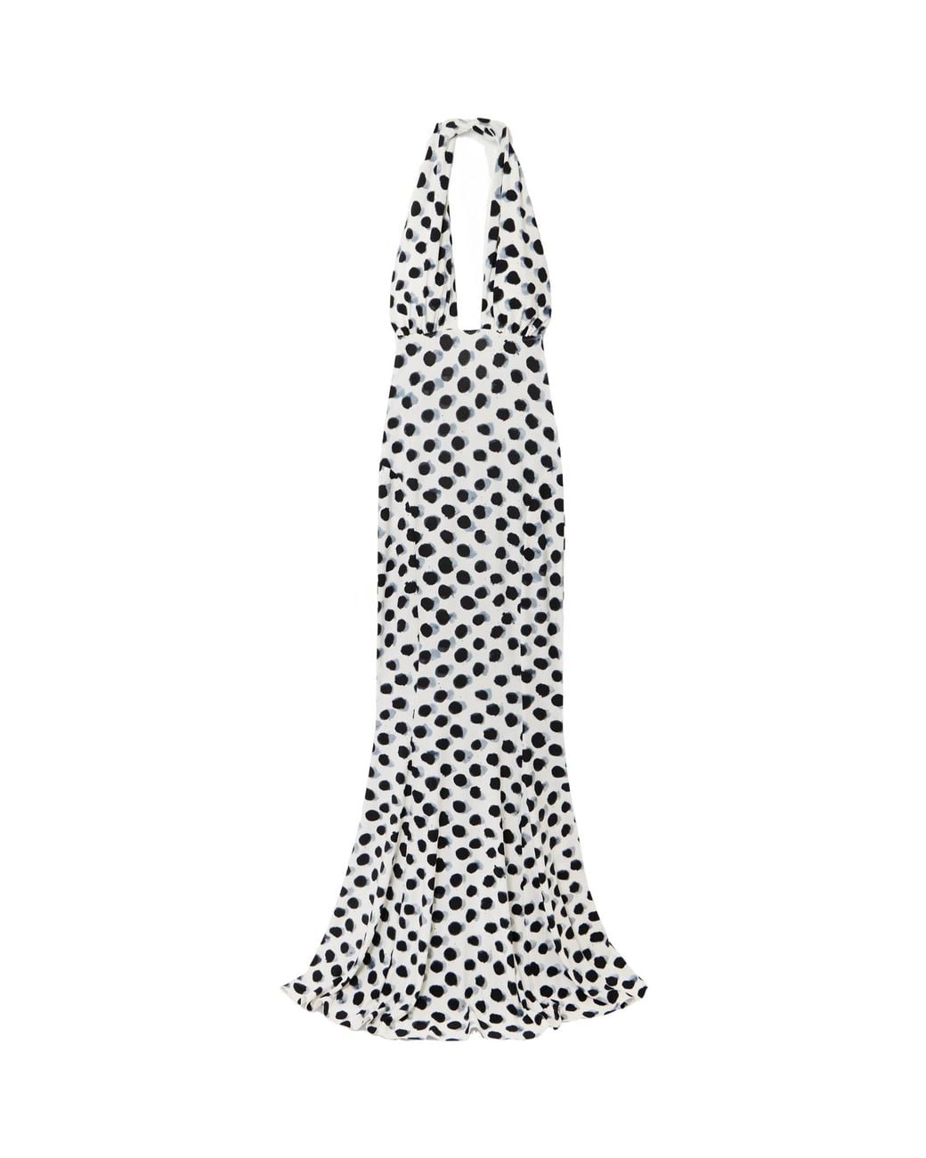Norma Kamali White Cross Halter Fishtail Gown
