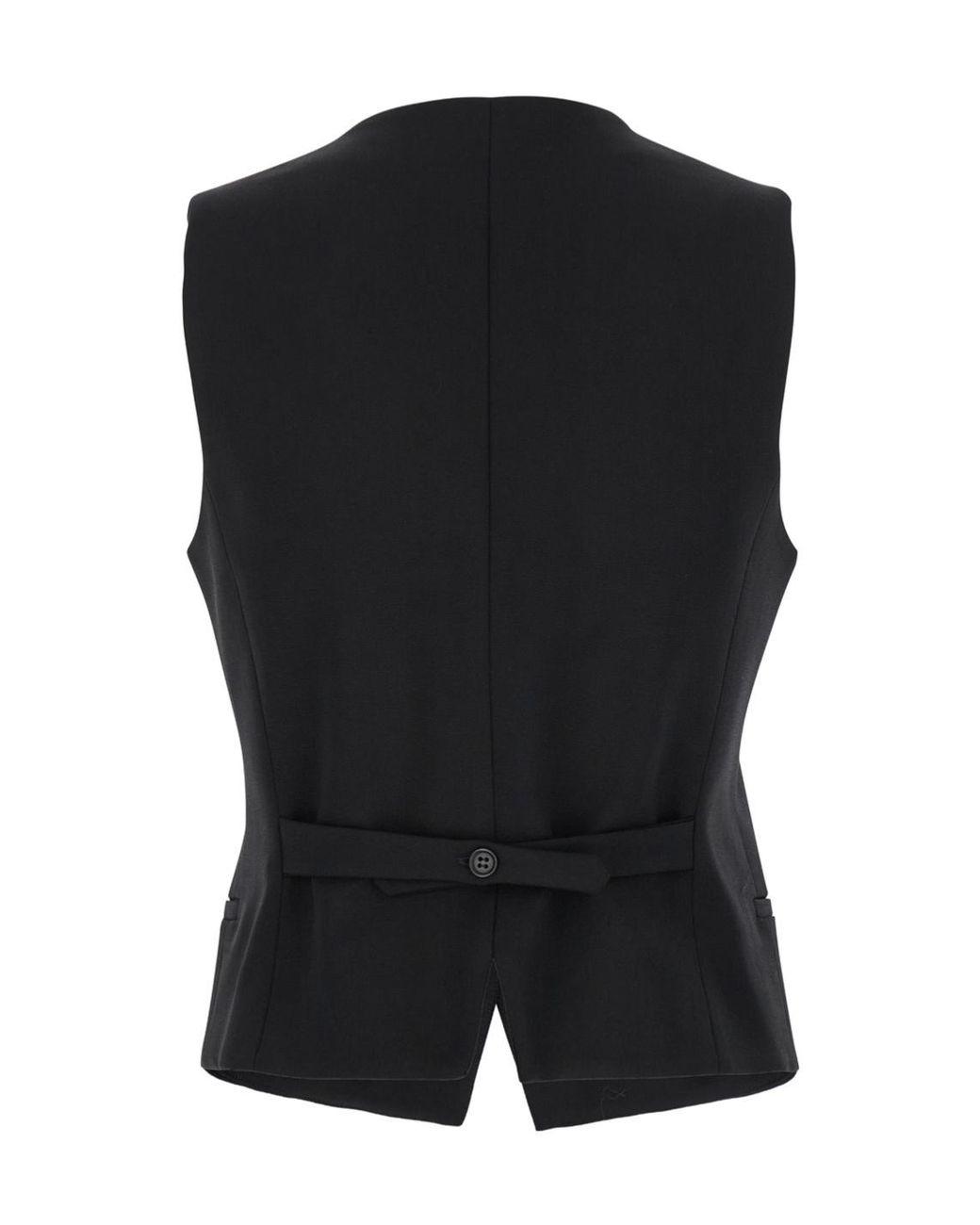 P.A.R.O.S.H. Black Vest With Button Closure