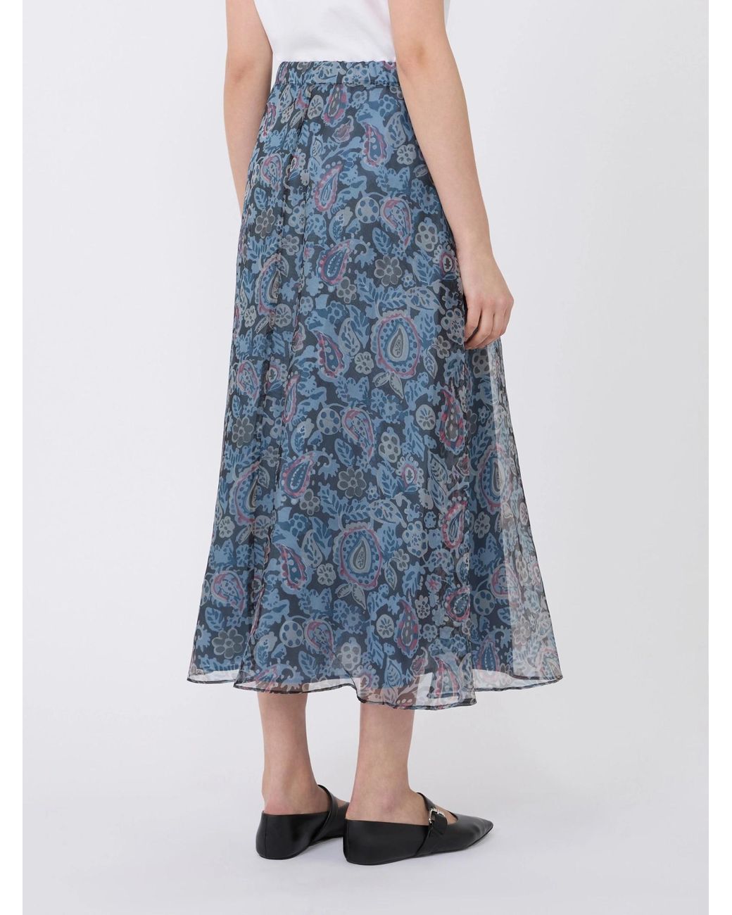 Weekend by Maxmara Blue Paisley-Print Skirt