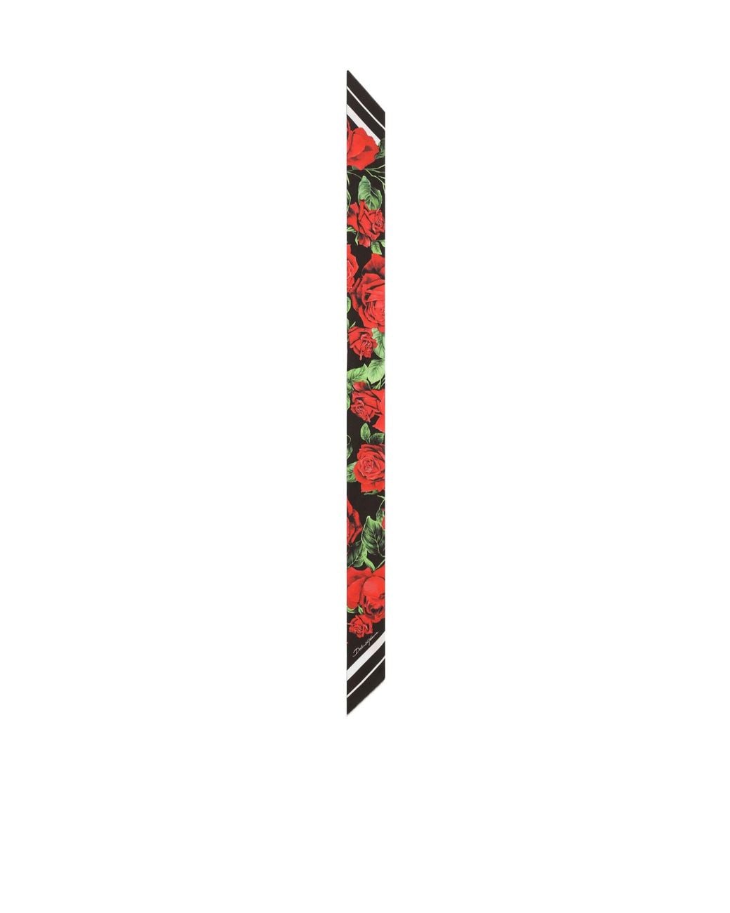 Dolce & Gabbana White Rose-Print Silk Twill Bandeau