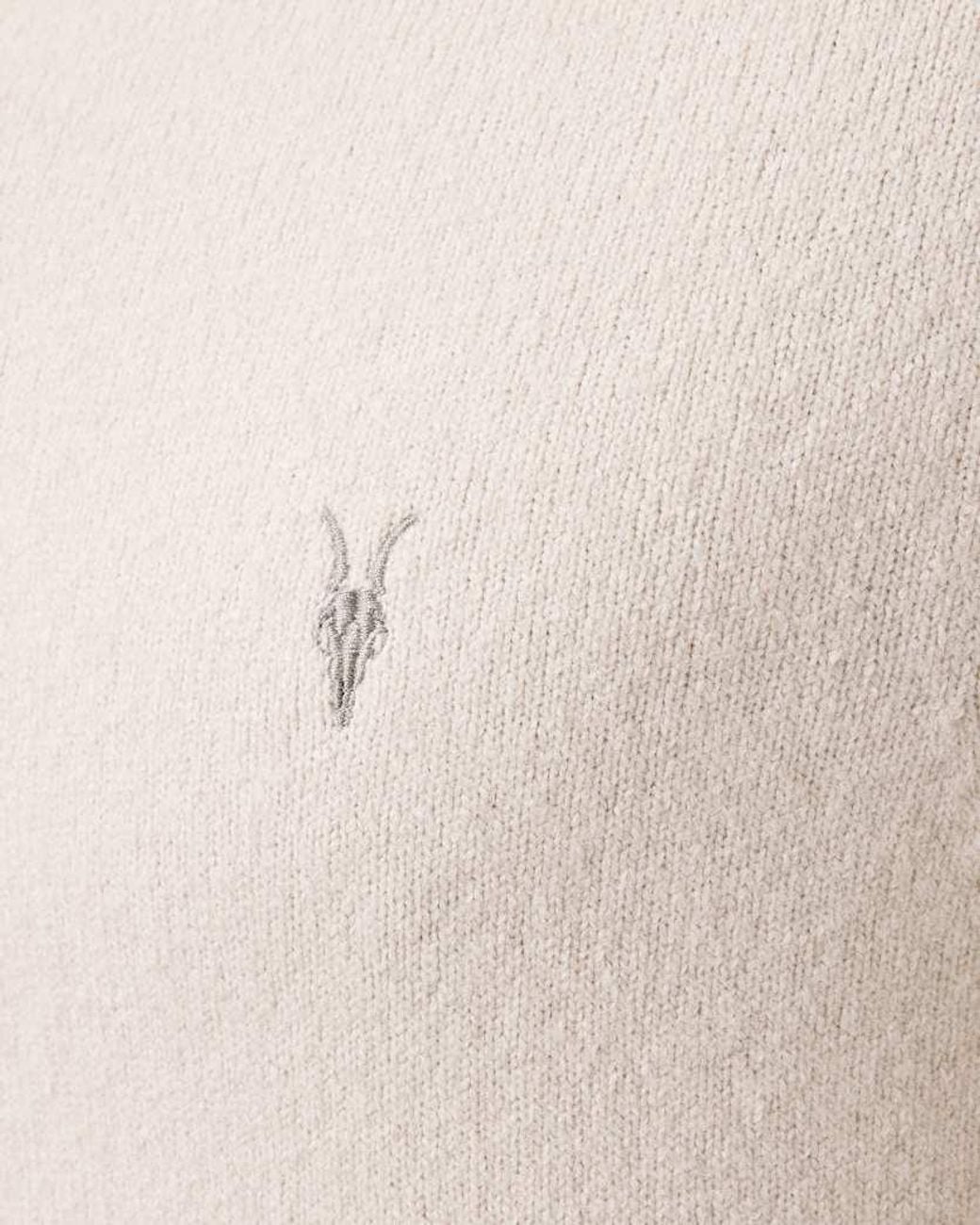 AllSaints White Knitted Polo Shirt for men