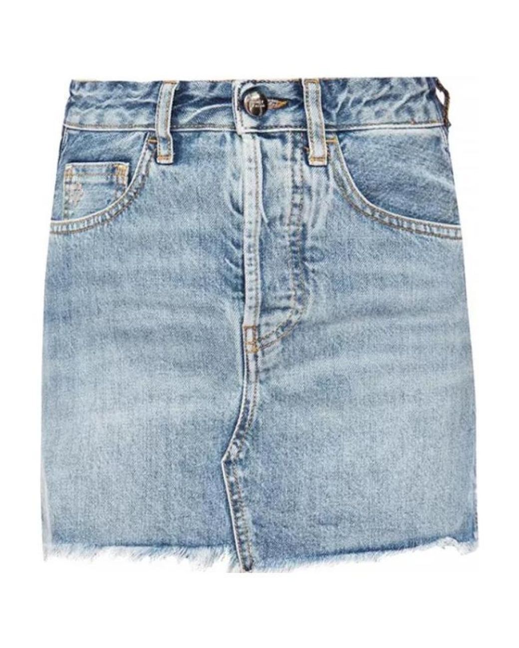 Marcelo Burlon Blue Vintage Denim Skirt