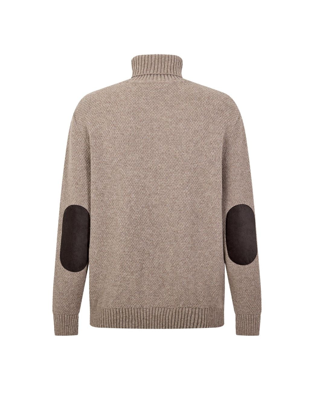 Barbour Brown Cable Knit Wool Turtle Neck Jumper for men