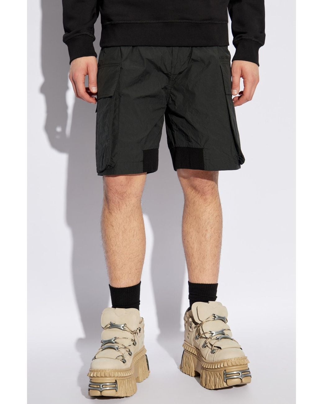 DSquared² Black Cargo Shorts for men