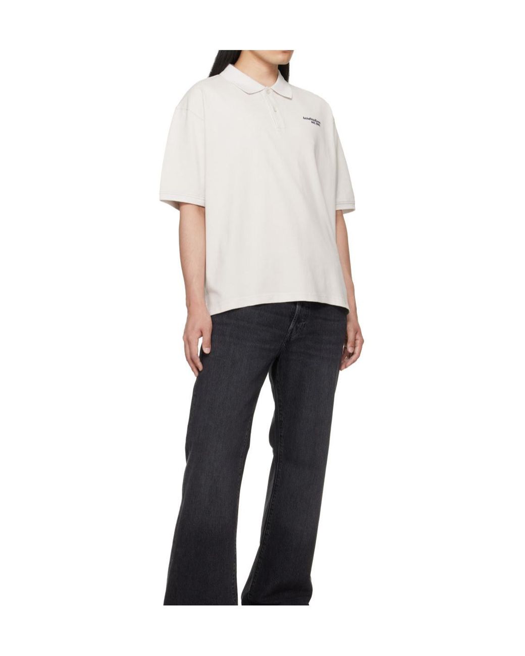Acne White Short-Sleeved Polo Shirt for men
