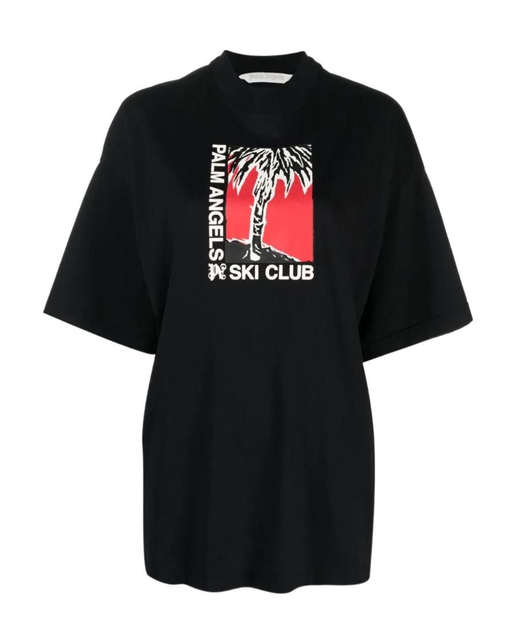 Palm Angels Black Graphic Printed Crewneck T-Shirt