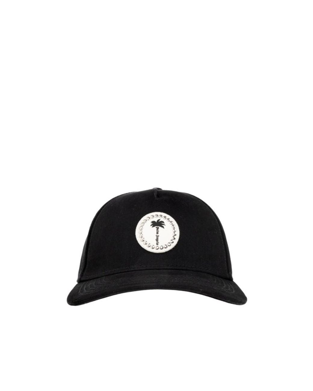 Palm Angels Black Baseball Cap With A Brim for men