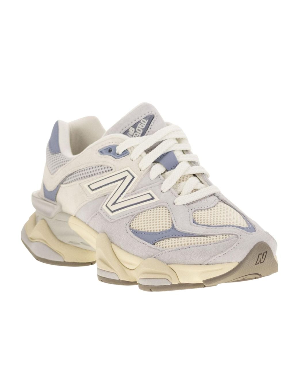 New Balance Gray 9060 Lace-Up Sneakers for men