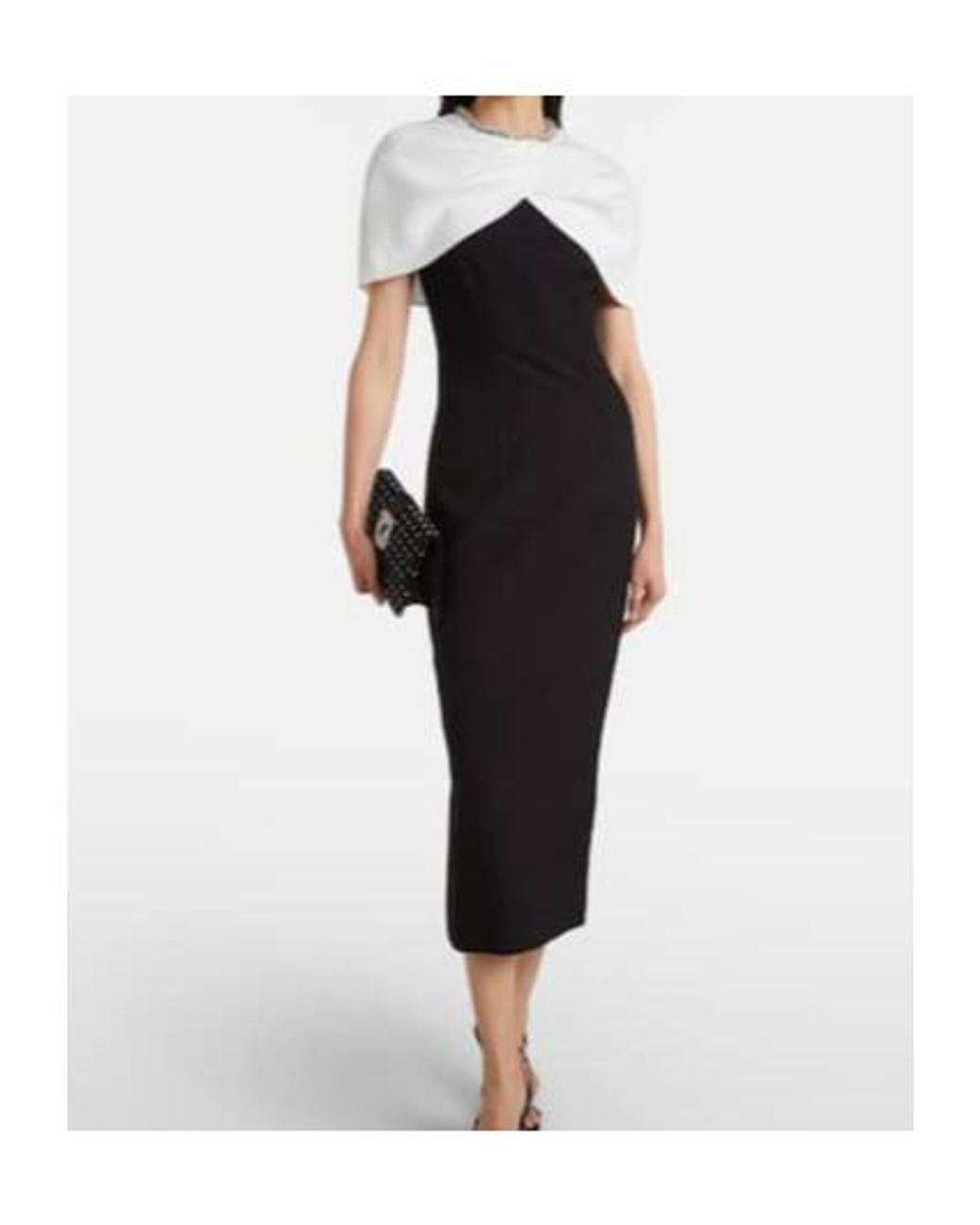Roland Mouret Black Crystal-Embellished Crepe Cocktail Dress