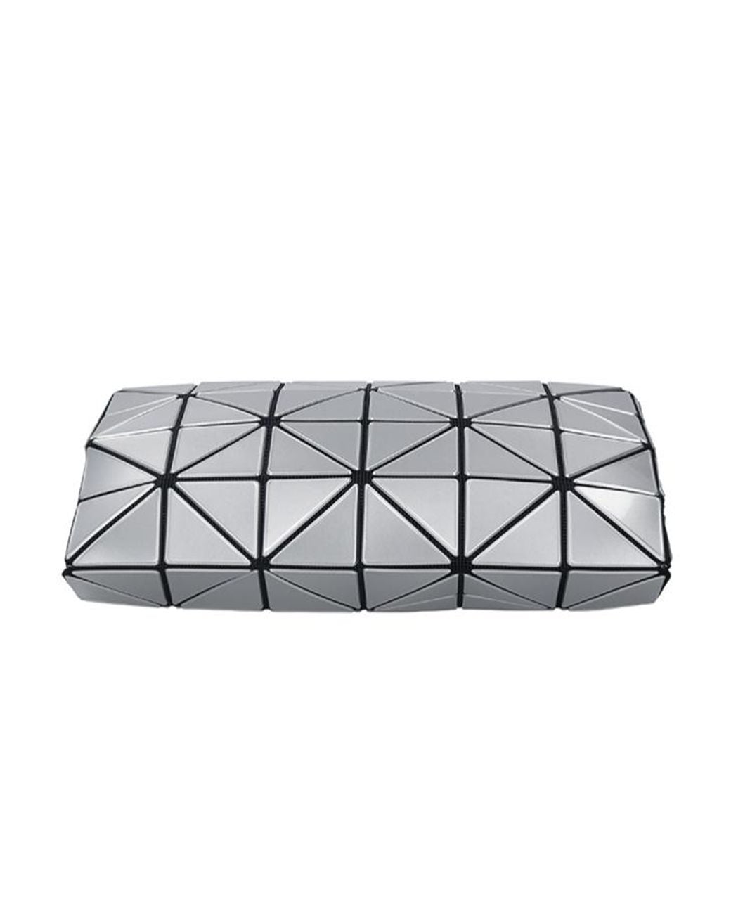 Issey Miyake White Geometric Patchwork Glossy Diamond-Quilt Shoulder Bag for men