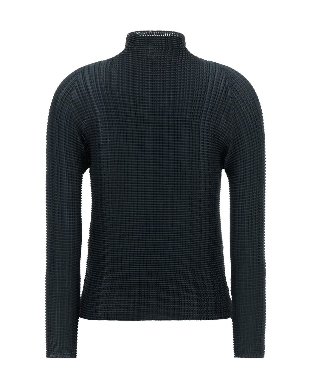 Issey Miyake Blue Wooly Pleats 68 High Neck Top