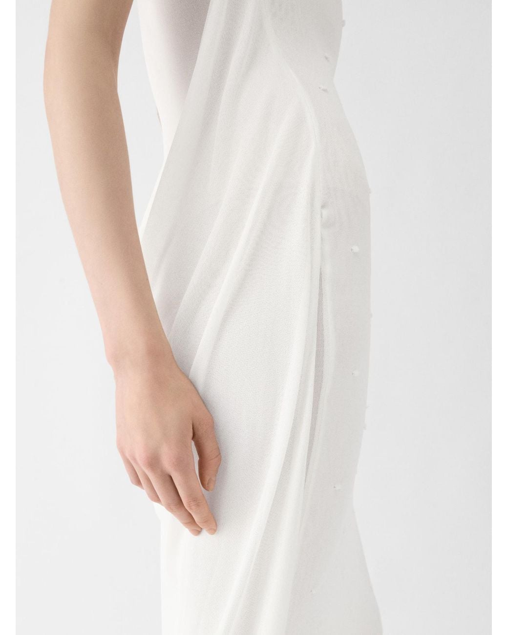 Jacquemus White The Plumetis Sleeveless Knitted Dress