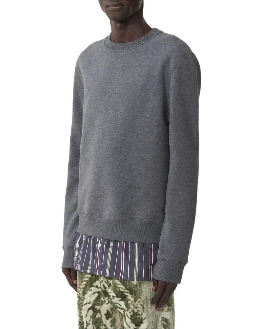 Lanvin Gray Crew-Neck Sweatshirt for men