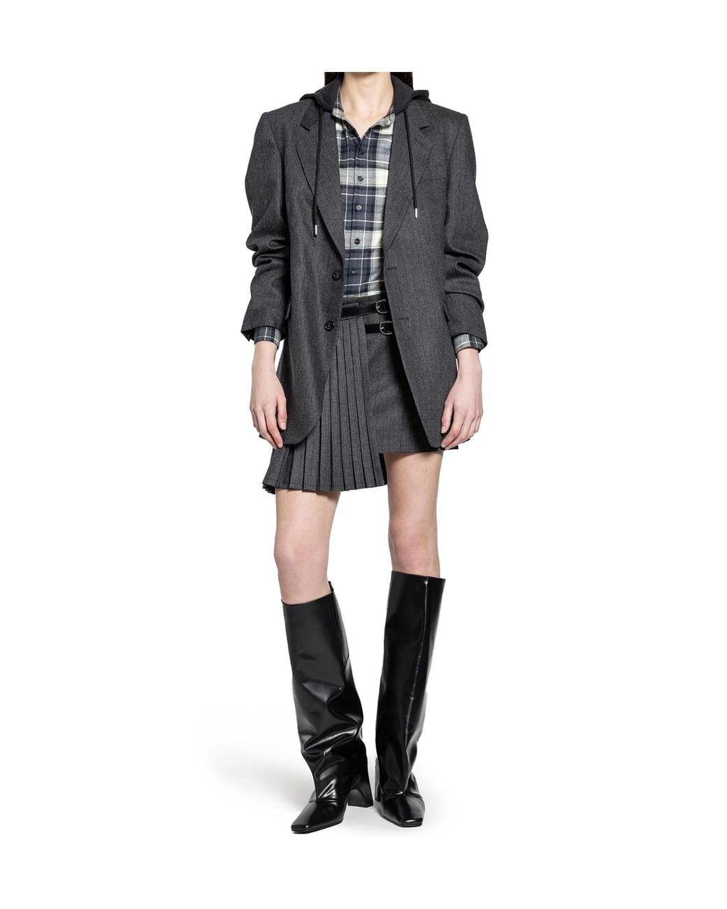 Coperni Gray Single-Breasted Long Sleeve Suit Jacket