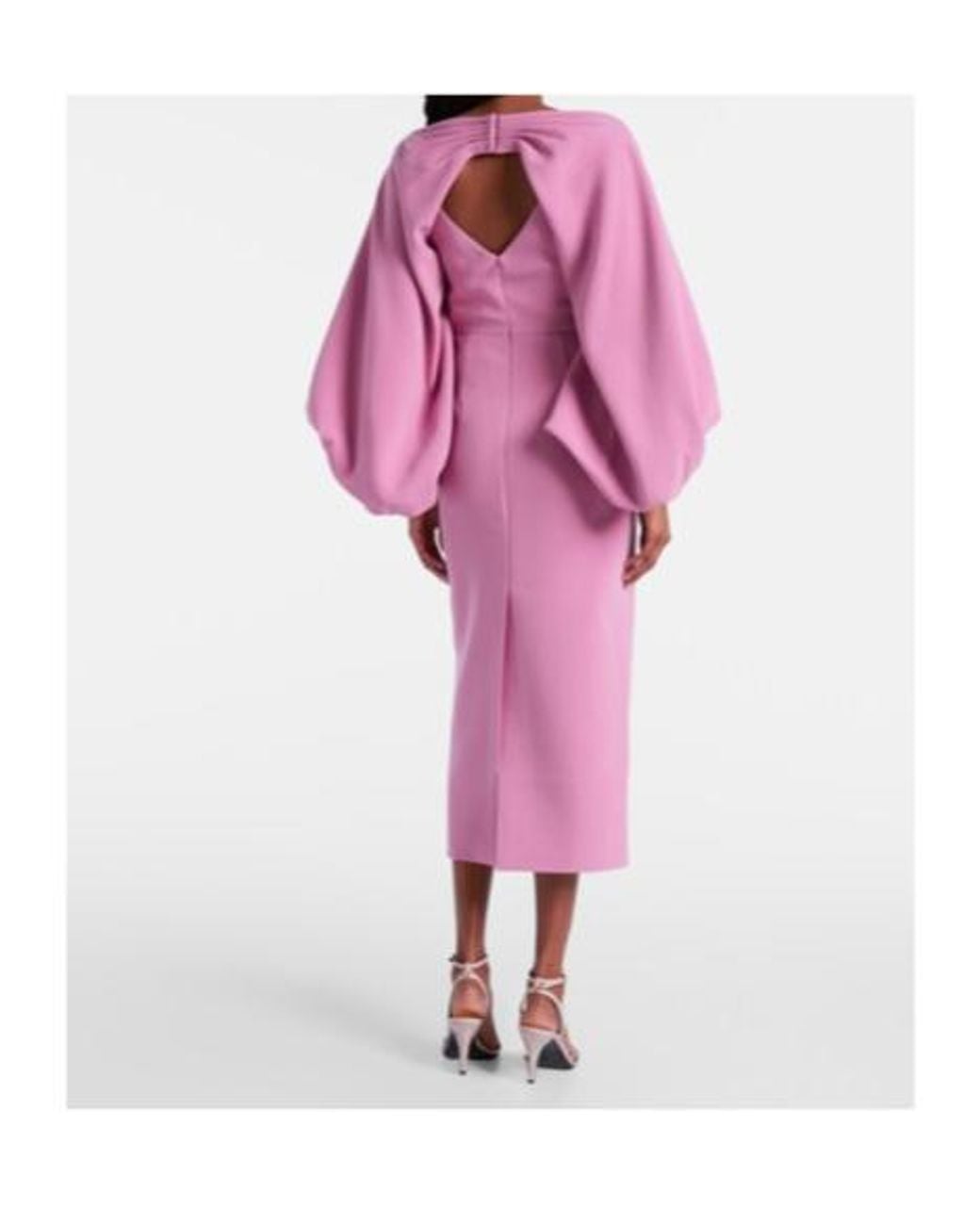 Roksanda Pink Garance Balloon-Sleeve Crepe Gown
