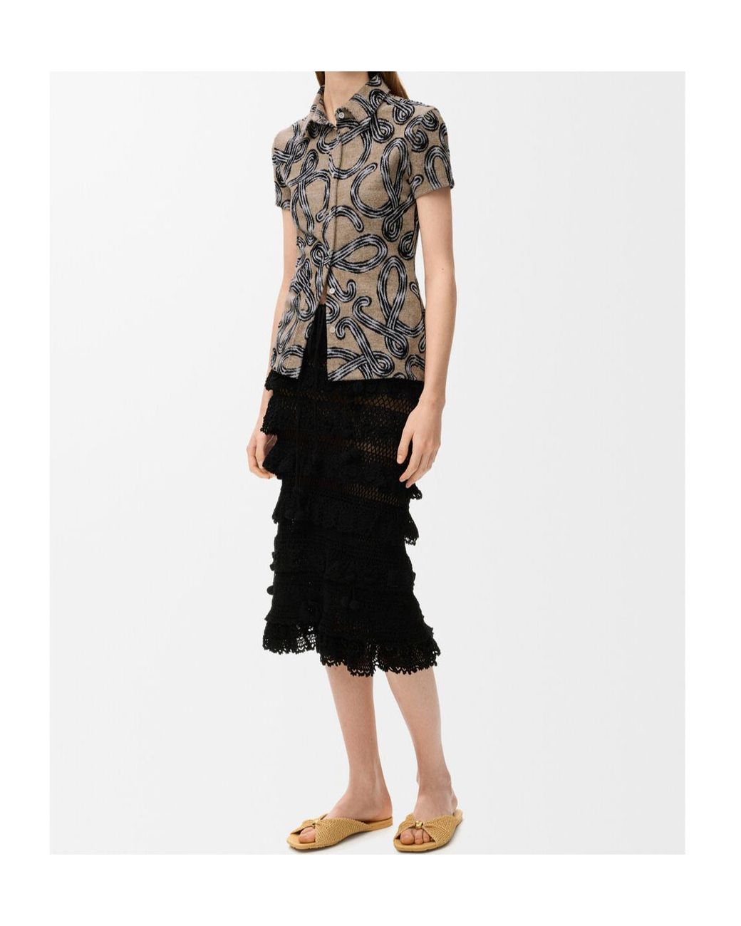 Loewe Gray Short-Sleeved Buttoned Top