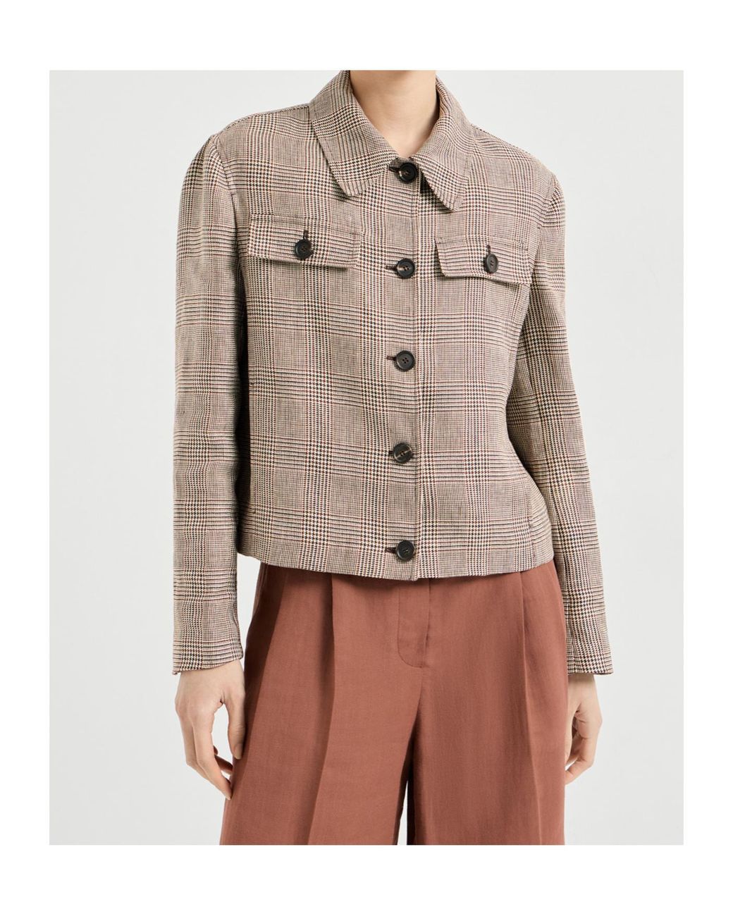 Brunello Cucinelli Gray Prince Of Wales Jacket