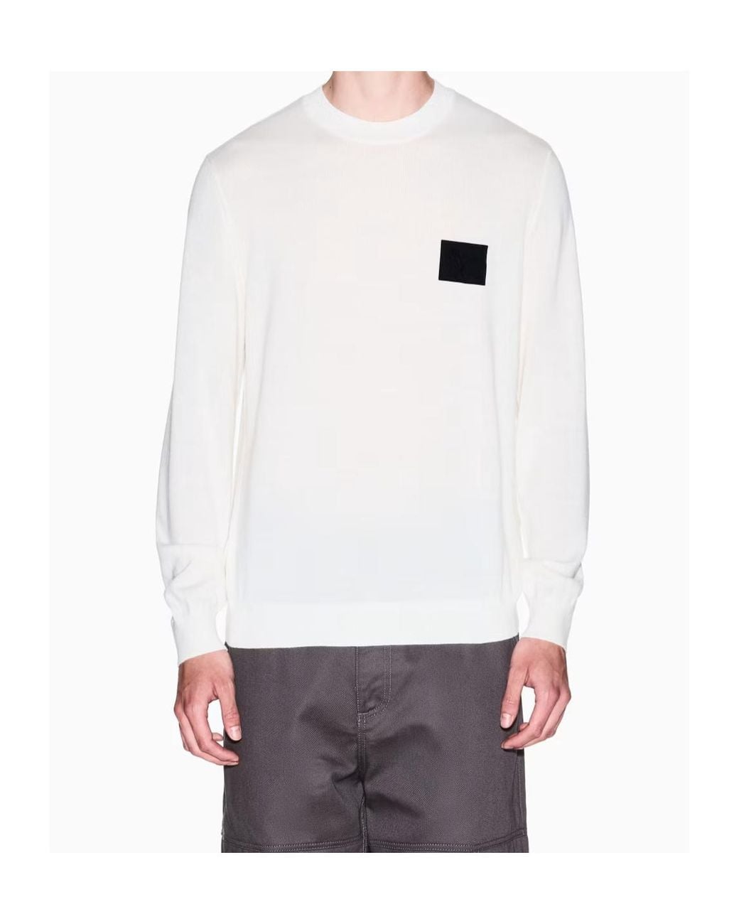 ARMANI EXCHANGE White Wool Sweater for men