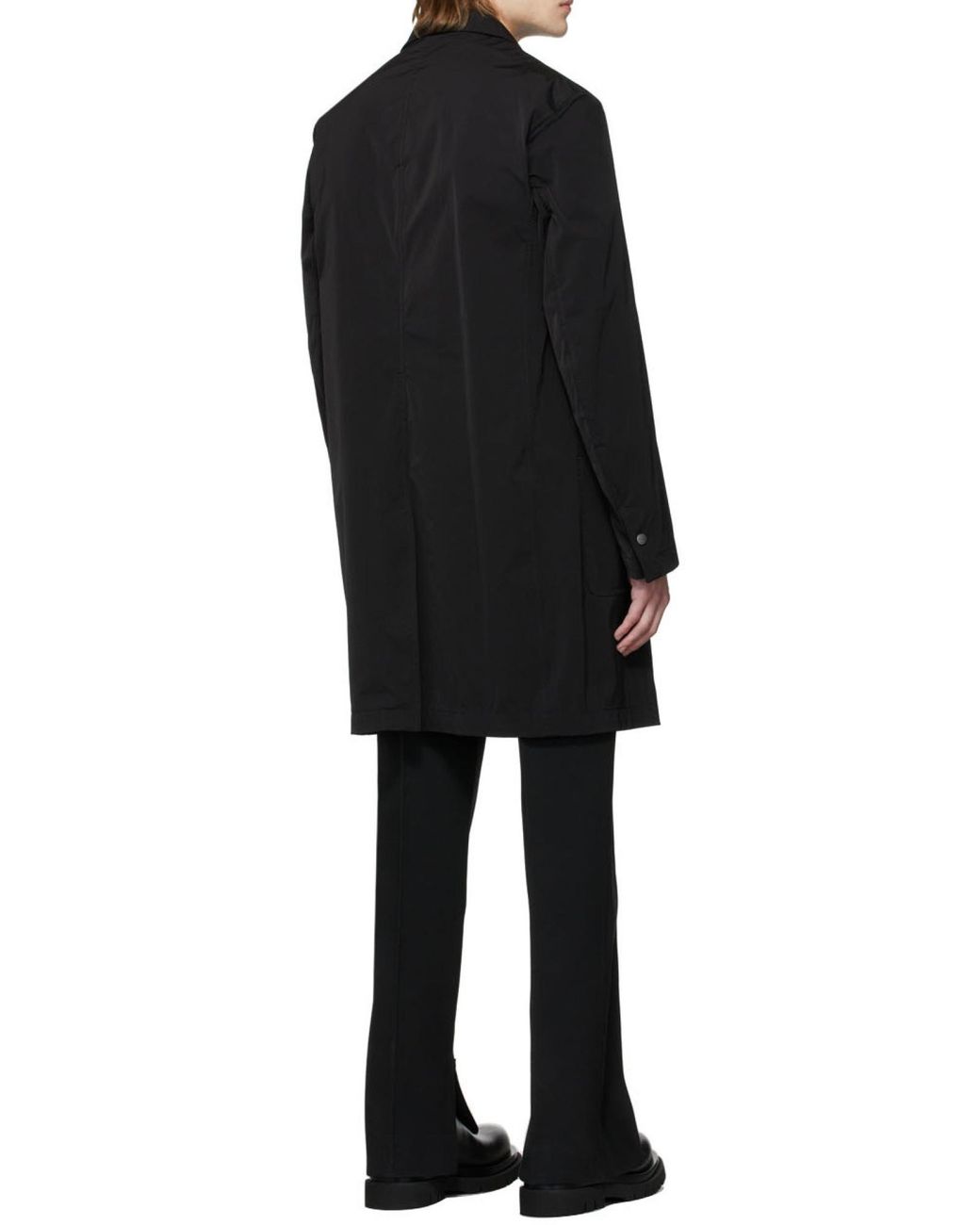 Bottega Veneta Black Wash Effect Elastic Nylon Coat for men