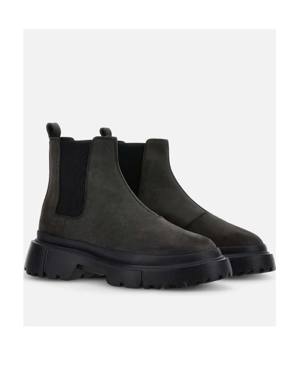 Hogan Black Chelsea Round-Toe Boots for men