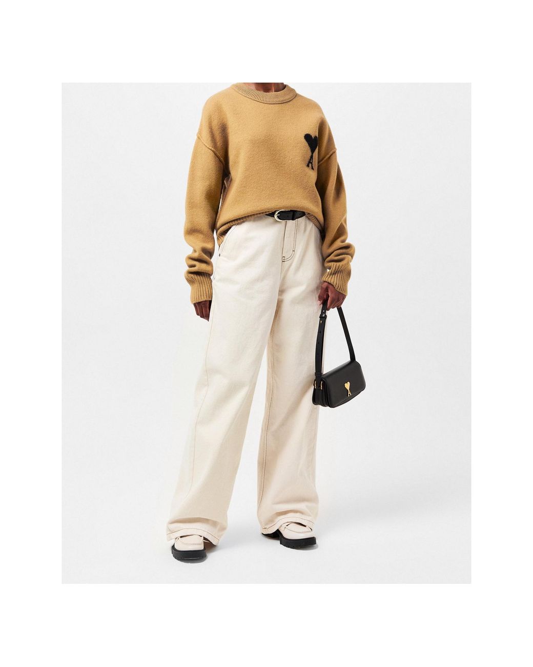 AMI Natural Crew Neck Knit Sweater