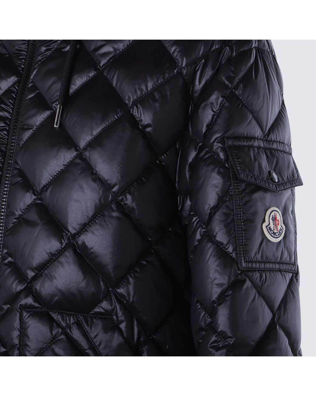 Moncler Black Camicia Zip-Up Quilted Jacket