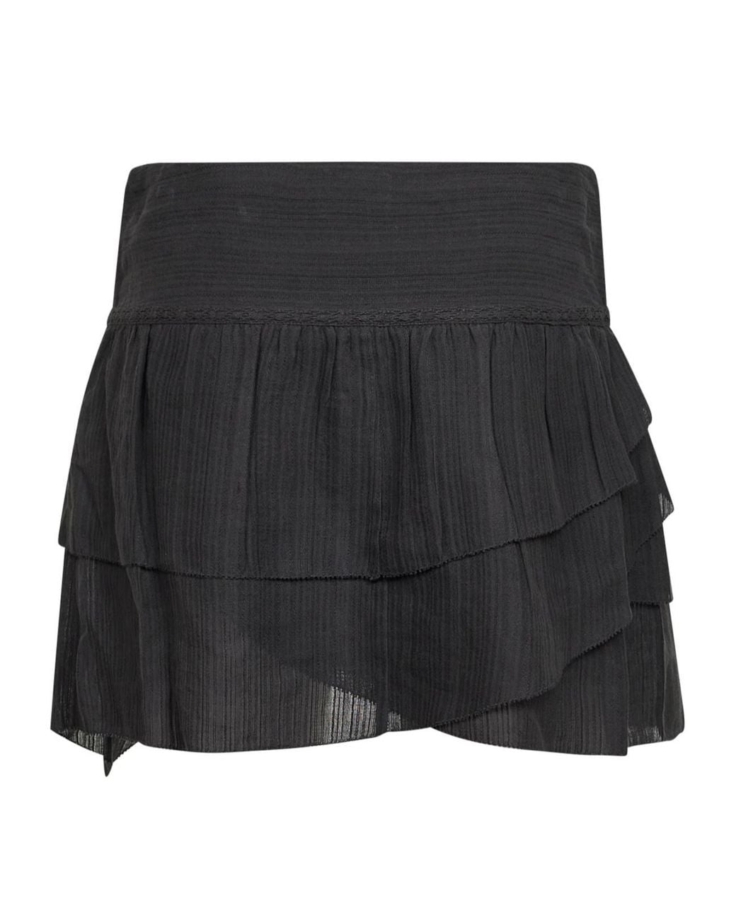 Isabel Marant Gray Isabel Marant Étoile Wide Waistband Asymmetric Mini Skirt