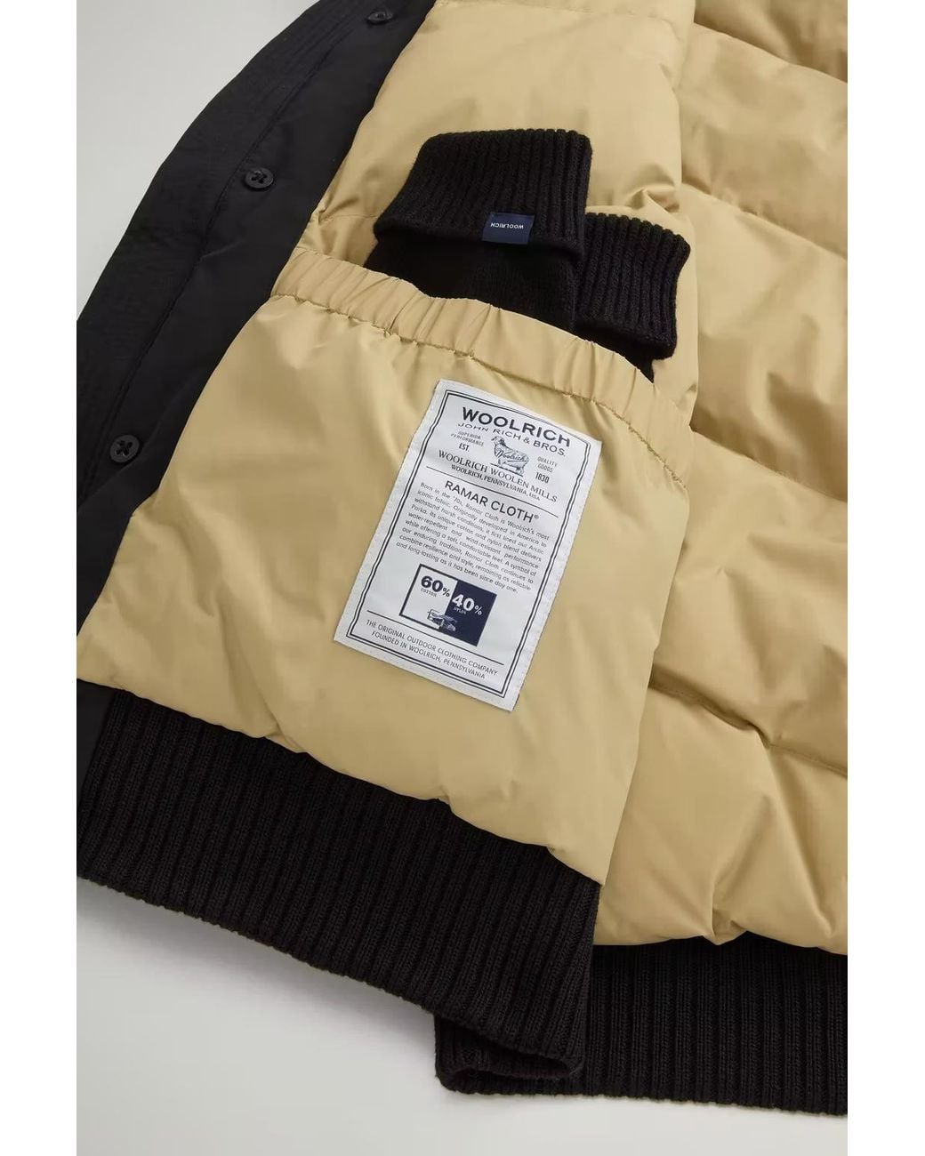 Woolrich Blue Polar Hooded Bomber Jacket for men
