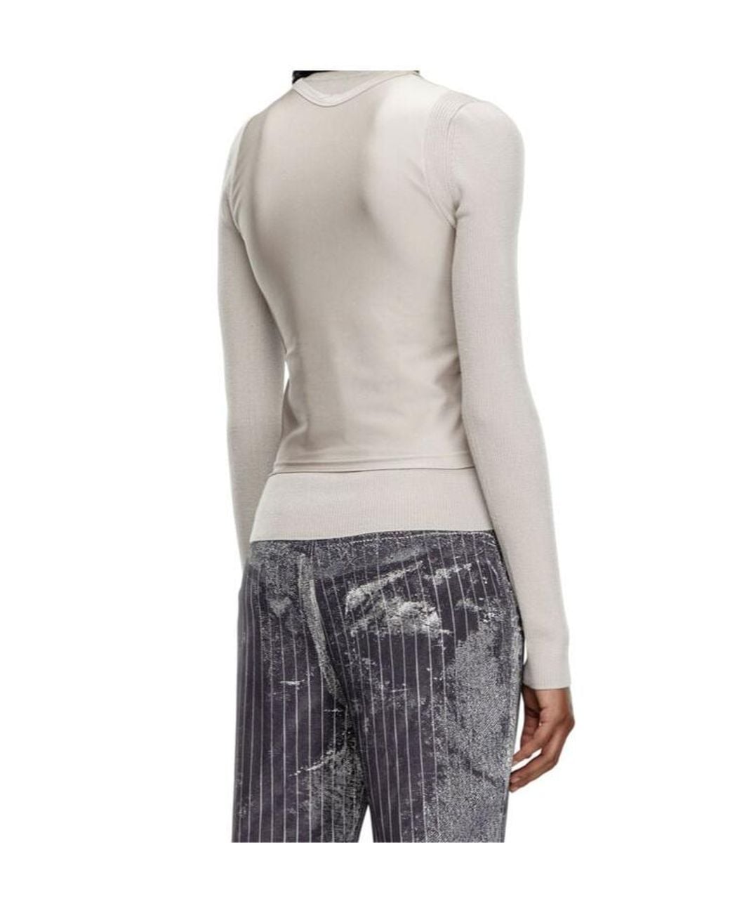 DIESEL White Layered Long-Sleeve Knit With Vest Overlay