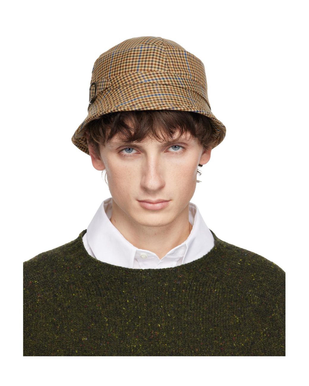 Maison Margiela Brown Buckle-Detail Hat for men