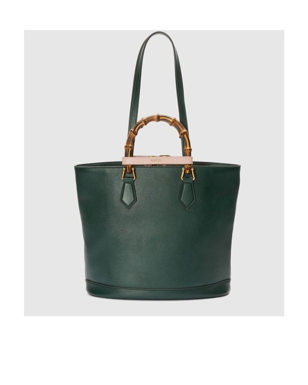 Gucci Green Medium Diana Leather Tote Bag