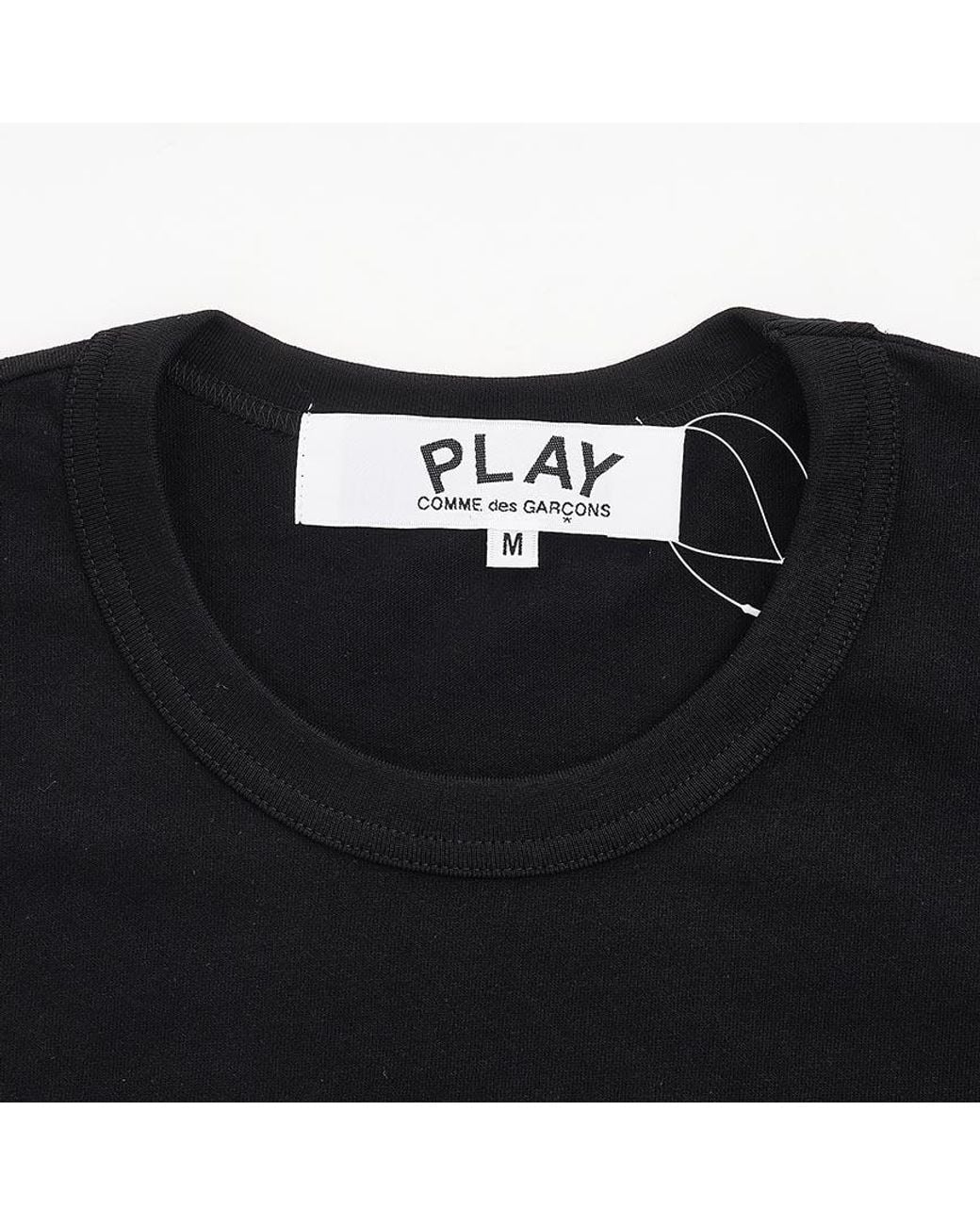 COMME DES GARÇONS PLAY Black Embroidered Logo T-Shirt for men