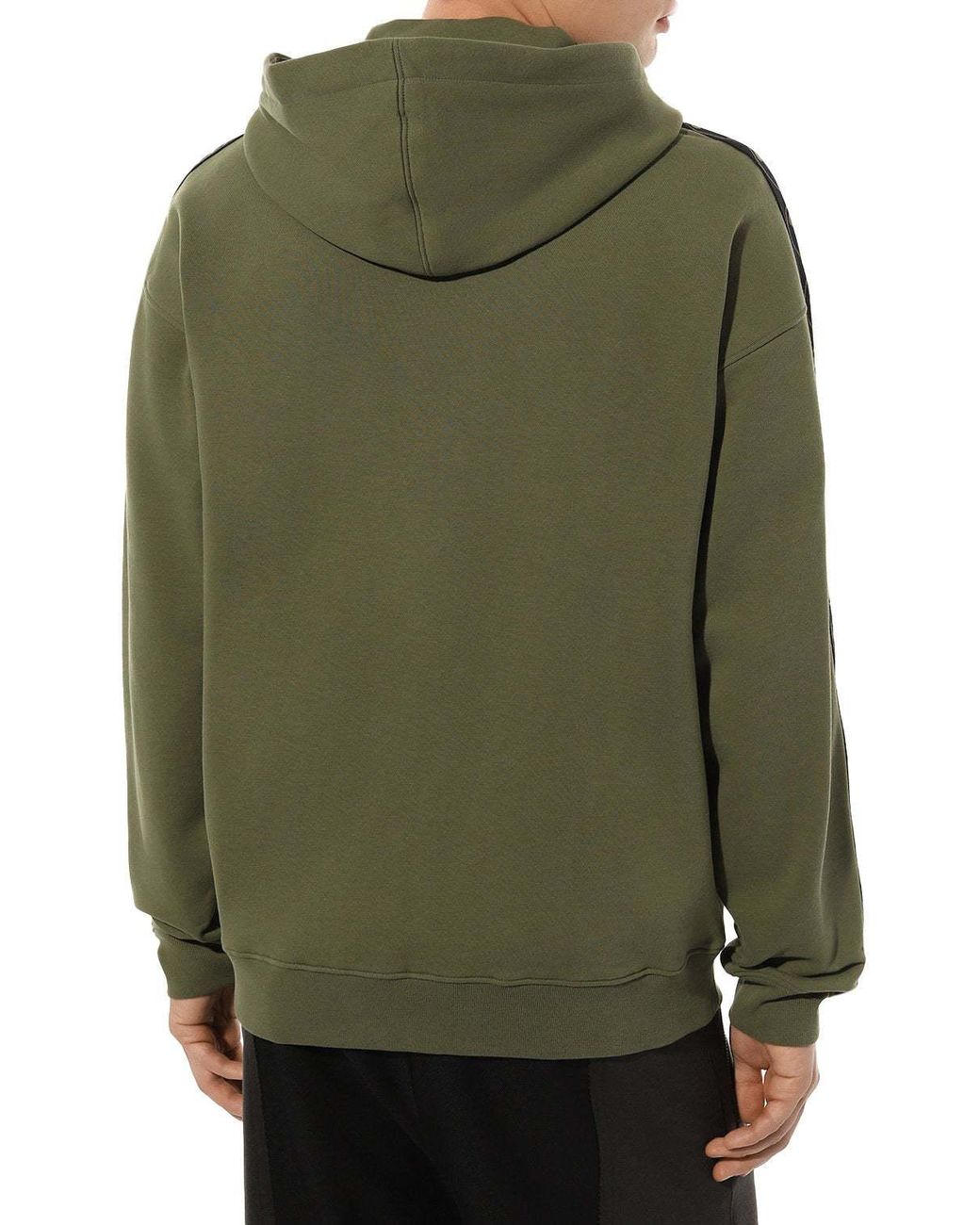 Moschino Green Logo-Print Zip-Up Organic Cotton Hoodie for men