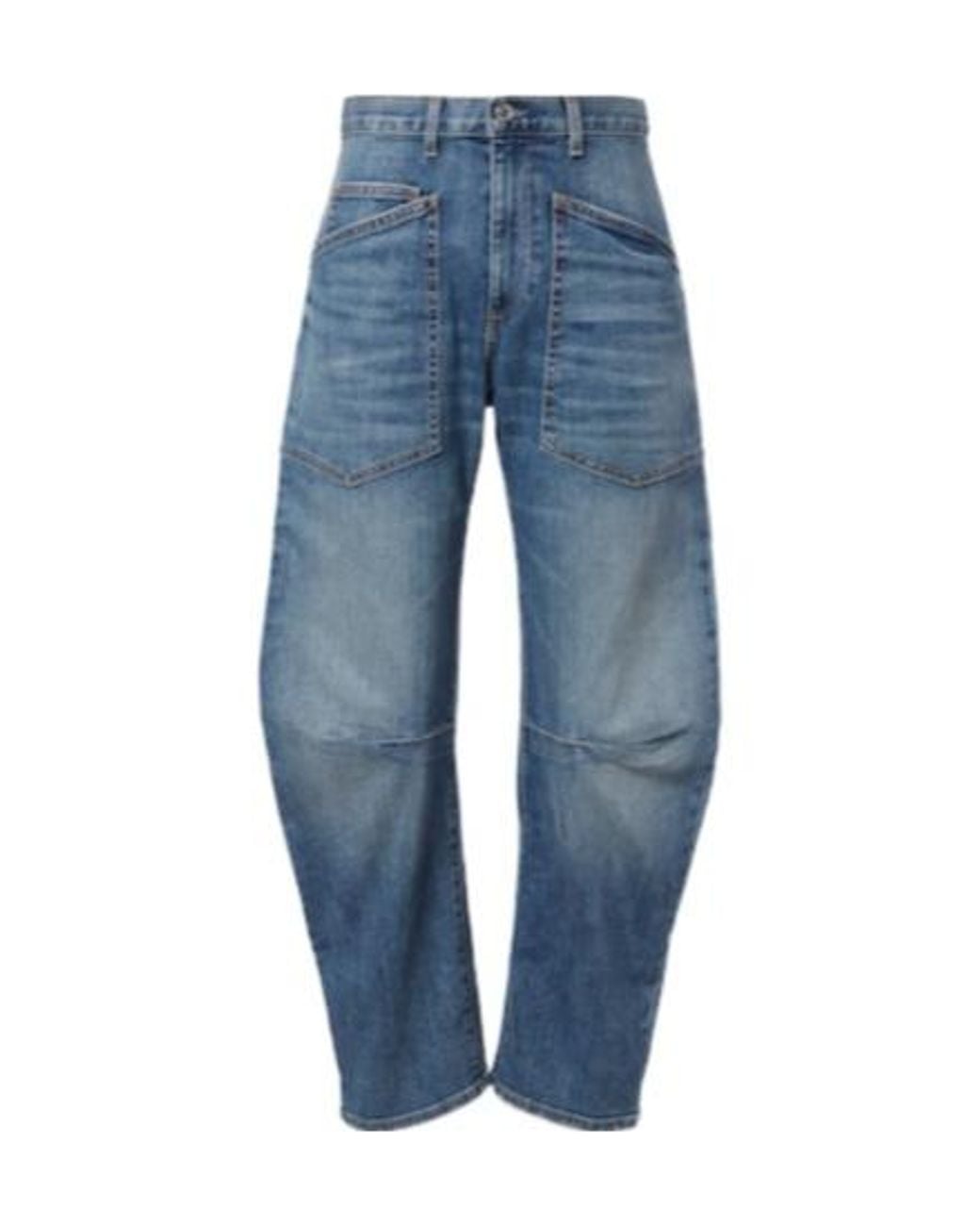 Nili Lotan Blue Shon Barrel-Leg Jeans