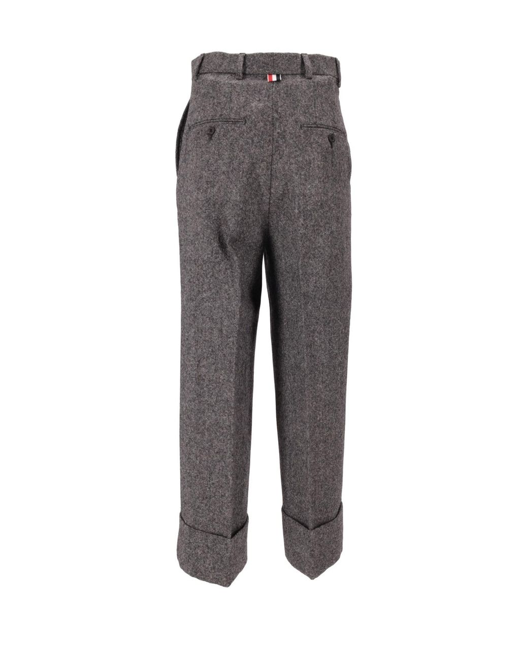 Thom Browne Gray High-Waist Straight-Leg Trousers