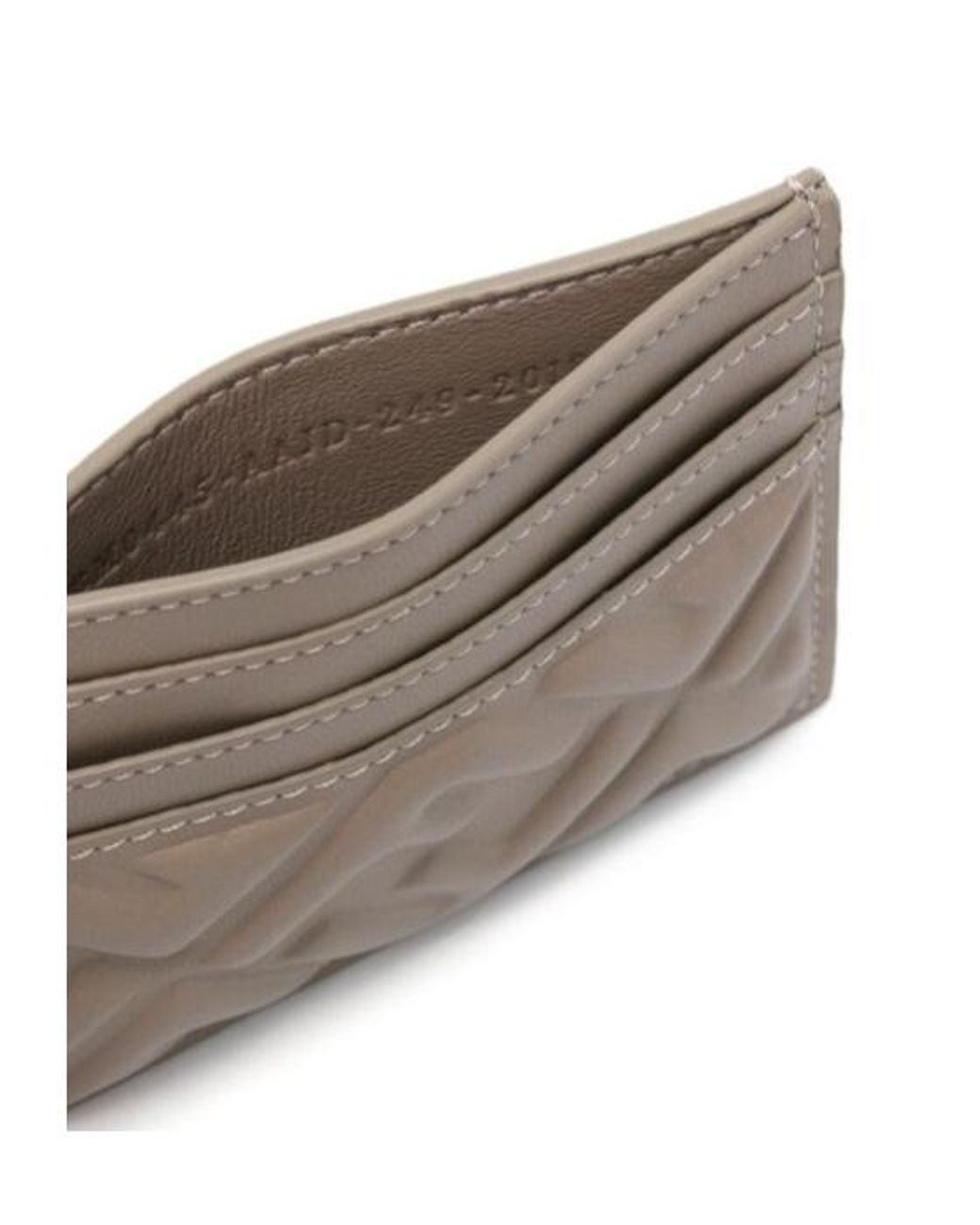 Fendi Gray Dove Nappa Leather Flat Card Case With Ff Motif