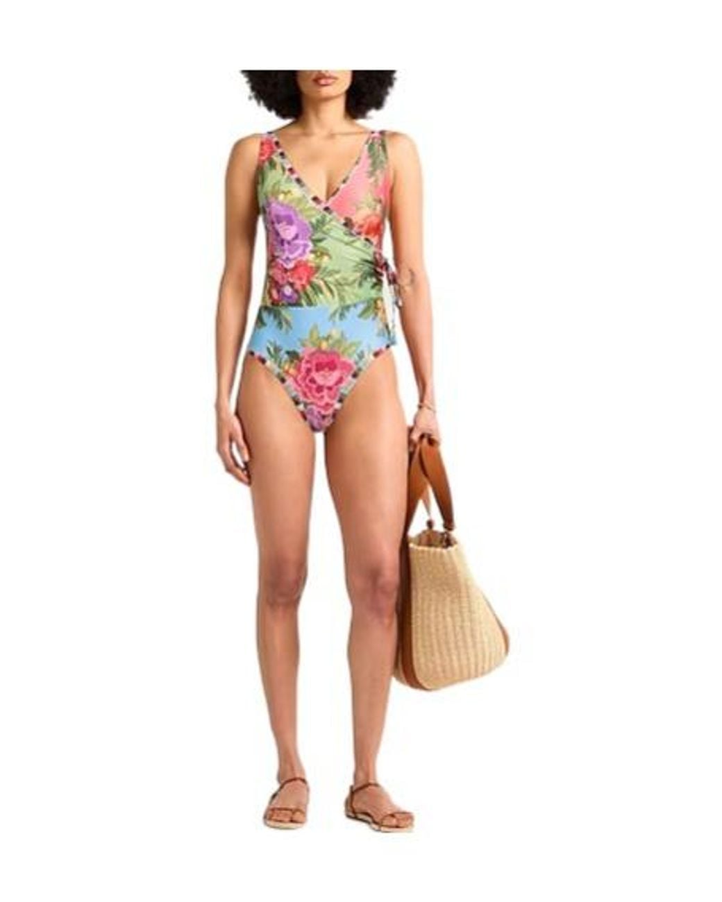 Farm Rio Red Floral Swimsuit