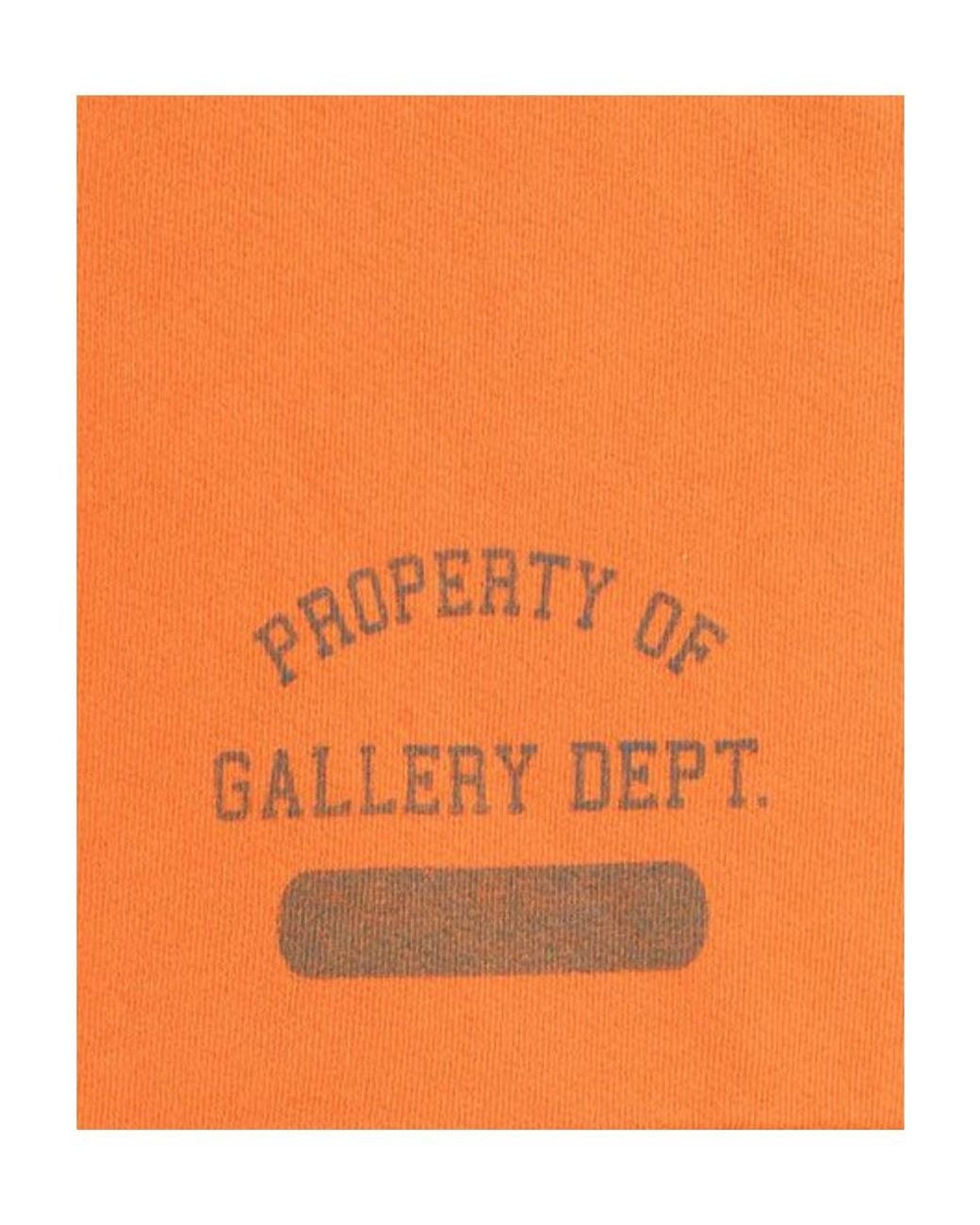 GALLERY DEPT. Orange Logo Letter Printed Shorts for men