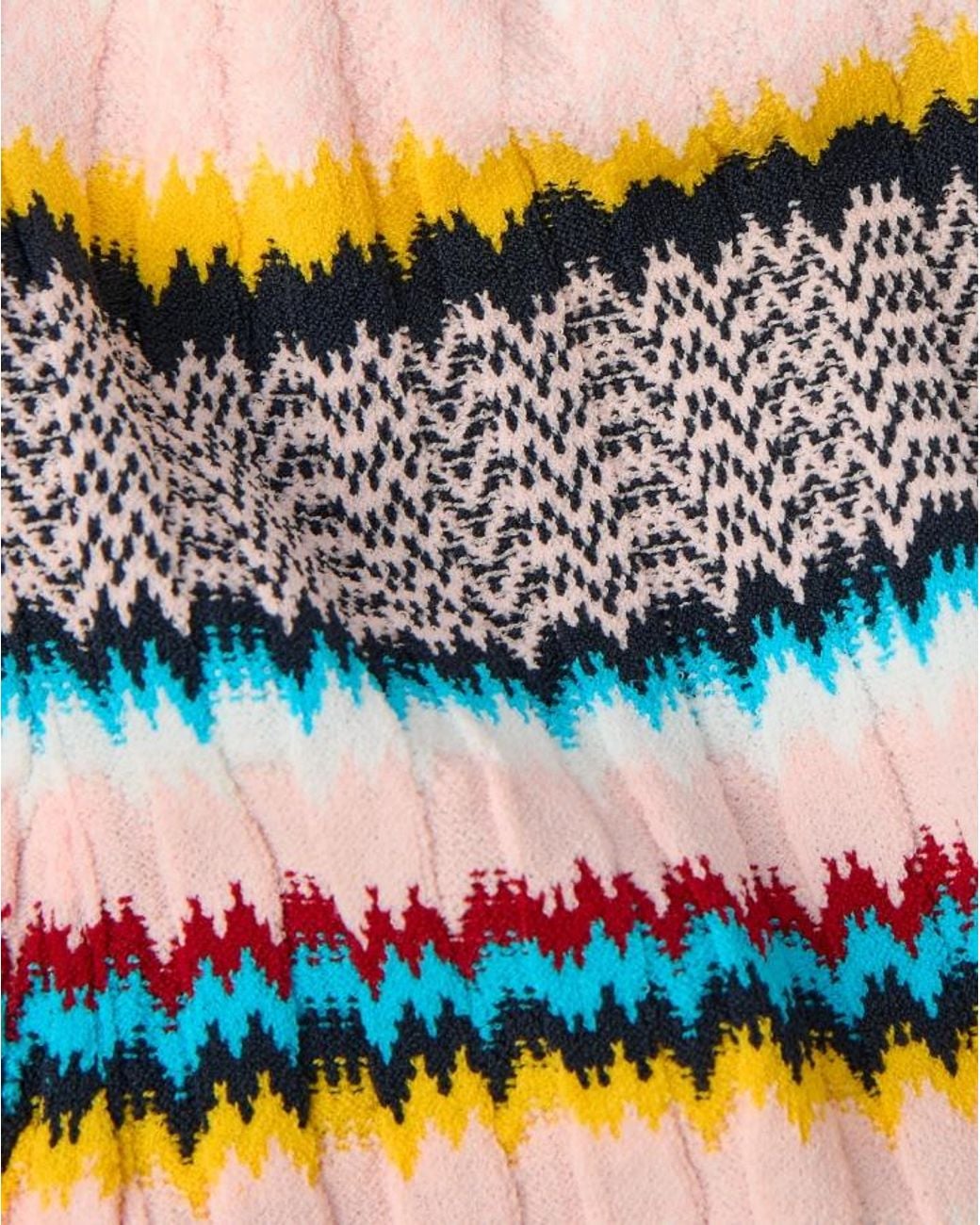Casablanca Multicolor Zigzag Pleated Knitted Skirt