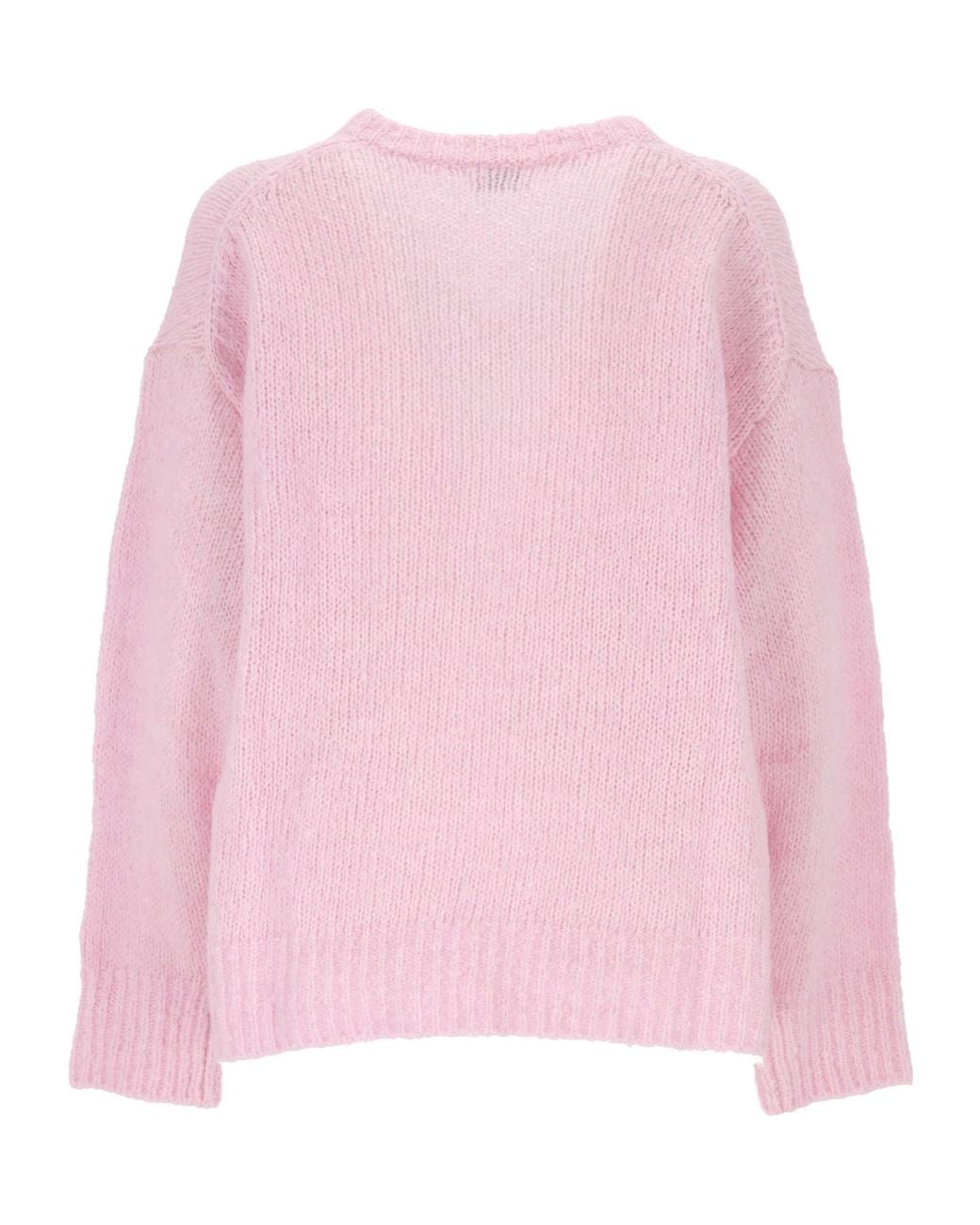 Filippa K Pink Hairy V-Neck Knitted Sweater