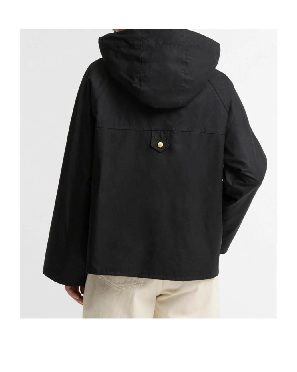 Barbour Black Carville Hooded Corduroy-Trim Jacket