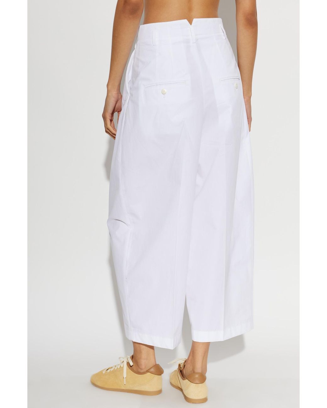 Jacquemus White Miami Cropped Trousers